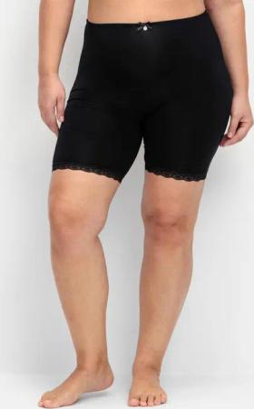 Sheego Shaping-Formpants mit hoher Taille und Spitzensaum, schwarz, Gr.46