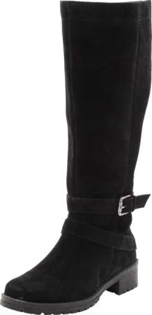 Sheego Weitschaftstiefel aus Leder mit Schnallenbändern, schwarz, Gr.39