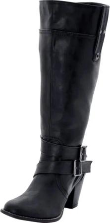 Sheego Weitschaftstiefel aus Lederimitat mit Zierschnalle, schwarz, Gr.38