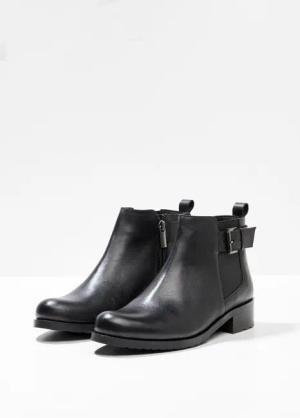 Sheego Stiefelette aus Rindsleder, mit Stretch-Einsatz, schwarz, Gr.40