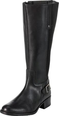 Sheego Weitschaftstiefel aus Leder mit Zierschnalle, schwarz, Gr.41