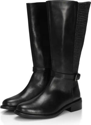 Sheego Weitschaftstiefel mit Zierschnalle, im Materialmix, schwarz, Gr.41