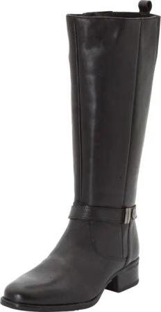 Sheego Weitschaftstiefel aus Leder mit Zierband, schwarz, Gr.41