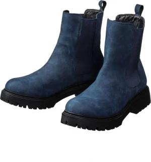 Sheego Chelsea-Boots aus Velourslederimitat, blau, Gr.40