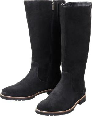 Sheego Weitschaftstiefel aus Leder, mit Zierreißverschluss, schwarz, Gr.44