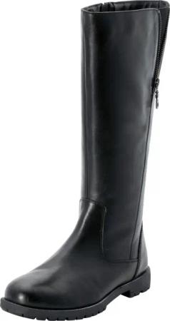 Sheego Weitschaftstiefel aus Leder mit Zierreißverschluss, schwarz, Gr.39
