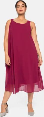 Sheego Cocktailkleid aus Chiffon, in A-Linie, himbeere, Gr.46