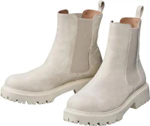 Sheego Chelsea-Boots aus Velourslederimitat, natur, Gr.38