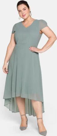 Sheego Abendkleid mit Flügelärmeln, eukalyptus, Gr.54