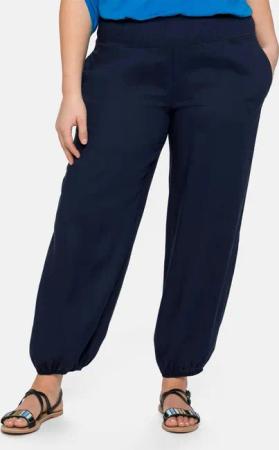 Sheego Weite Hose mit Smokbund, aus Viskose, marine, Gr.54