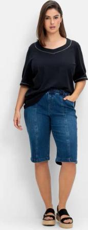 Sheego Jeans-Bermudas mit Gummibund und Teilungsnähten, blue Denim, Gr.58