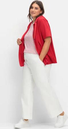 Sheego Culotte aus weichem Twill, in gewaschener Optik, white Denim, Gr.40