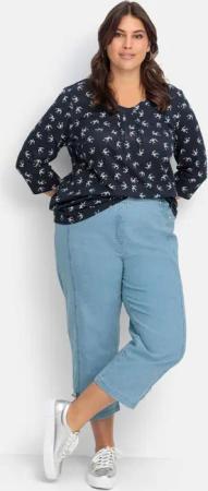 Sheego 7/8-Jeans mit Zierknöpfen am Saum, blue Denim, Gr.40