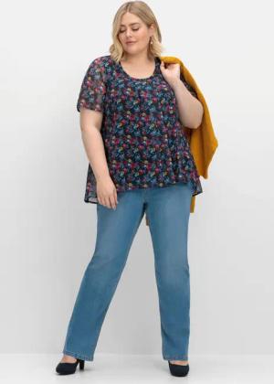 Sheego Gerade Jeans mit Shaping-Einsatz, blue Denim, Gr.50