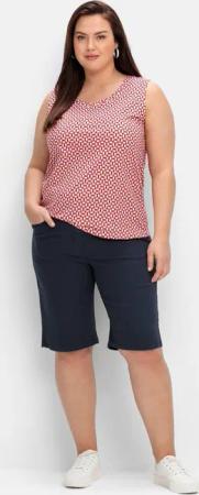 Sheego Twill-Bermudas in 5-Pocket-Form, mit Gummizugbund, nachtblau, Gr.58