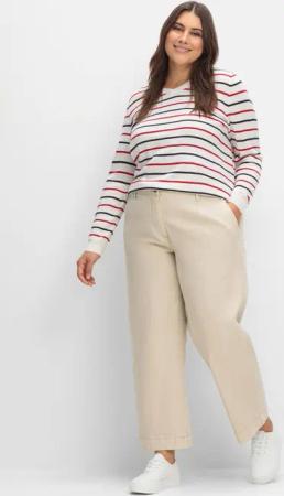 Sheego Culotte aus weichem Twill, in gewaschener Optik, sand, Gr.44
