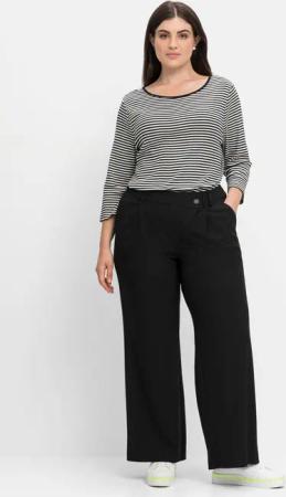 Sheego Weite Hose im Curvy-Schnitt ELLA mit Bundfalten, schwarz, Gr.48