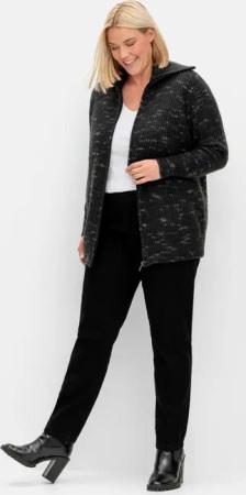 Sheego Schmale Thermohose mit Gummibund, innen angeraut, schwarz, Gr.50
