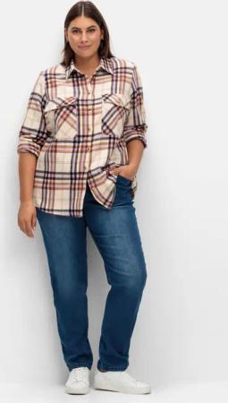 Sheego Schmale Jeans mit Rippstrick-Dehnbund, blue Denim, Gr.40