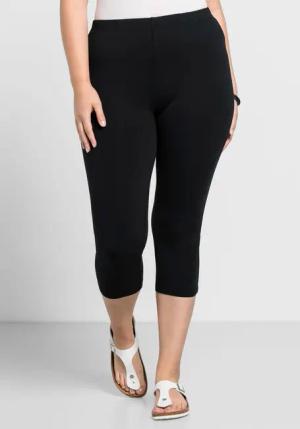 Sheego Leggings in Caprilänge, schwarz, Gr.50