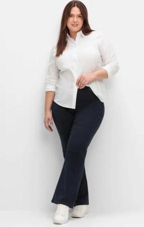 Sheego Twillhose in Bootcutform mit Shaping-Einsatz, nachtblau, Gr.48