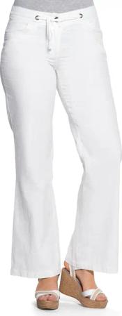 Sheego Weite Bootcut-Hose mit Leinenanteil, weiß, Gr.48