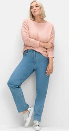 Sheego Gerade Jeans in 5-Pocket-Form, light blue Denim, Gr.40