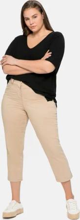 Sheego Shirt mit V-Ausschnitt, in Oversized-Form, schwarz, Gr.40/42