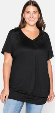 Sheego T-Shirt mit Flügelärmeln, aus Viskosejersey, schwarz, Gr.48/50