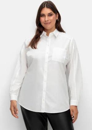 Sheego Longbluse mit Glitzerdetails, ecru, Gr.46