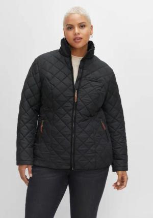 Sheego Steppjacke mit hoch schließendem Stehkragen, schwarz, Gr.42