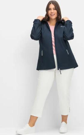 Sheego Wind- und wasserabweisende Softshelljacke, marine, Gr.40