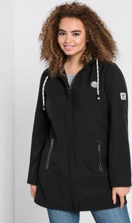 Sheego Long-Softshelljacke, schwarz, Gr.46