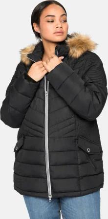 Sheego Steppjacke mit abnehmbarer Kapuze, schwarz, Gr.46
