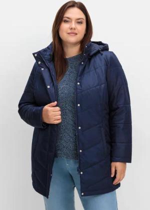 Sheego Steppjacke mit abnehmbarer Kapuze, marine, Gr.50