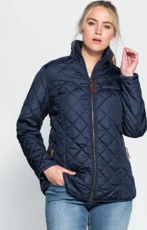 Sheego Steppjacke mit hoch schließendem Stehkragen, marine, Gr.40