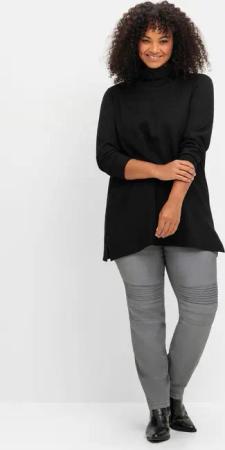 Sheego Schmale Jeans mit Ziernieten und Biesen, grey Denim, Gr.42