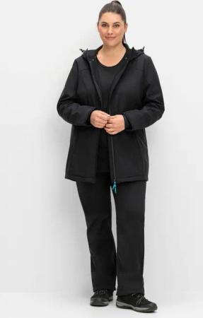 Sheego Funktionsparka mit Kapuze, in Softshell-Qualität, schwarz, Gr.56