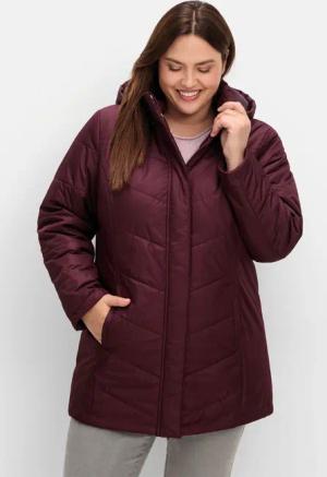 Sheego Steppjacke mit abnehmbarer Kapuze, bordeaux, Gr.50