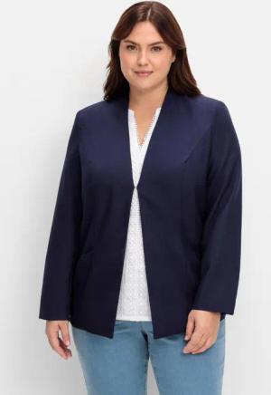 Sheego Kragenloser Blazer mit Hakenverschluss, marine, Gr.50
