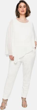 Sheego Overall im Lagenlook, mit Fledermausärmeln, offwhite, Gr.44