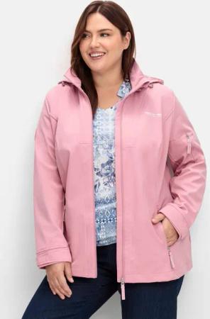 Sheego Wind- und wasserabweisende Softshelljacke, altrosa, Gr.46