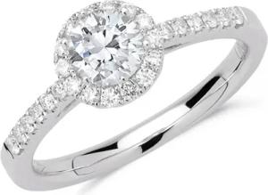 585er Weißgold Verlobungsring mit Diamanten