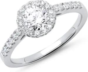 Verlobungsring 585er Weißgold mit Diamanten