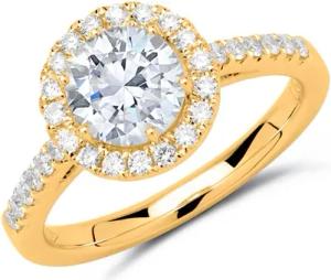 Halo Ring 585er Gold mit Diamanten