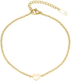 Vergoldete Edelstahl Fußkette mit Herz