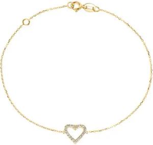 375er Gold Herzarmband für Damen mit Zirkonia