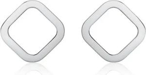 Damen Ohrstecker Quadrate aus 585er Weißgold
