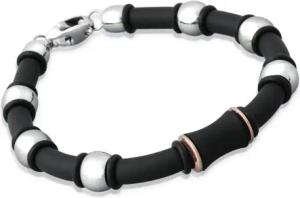 Glattes Kautschuk-Armband mit Edelstahlelement