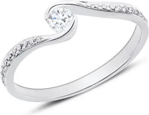 Diamantbesetzter Verlobungsring aus 18K Weißgold